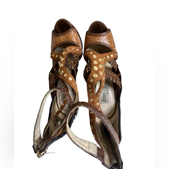 Jimmy Choo Python Khloe Kardashian Heels Platform Pumps Sz37.5 - Picture 2 of 16